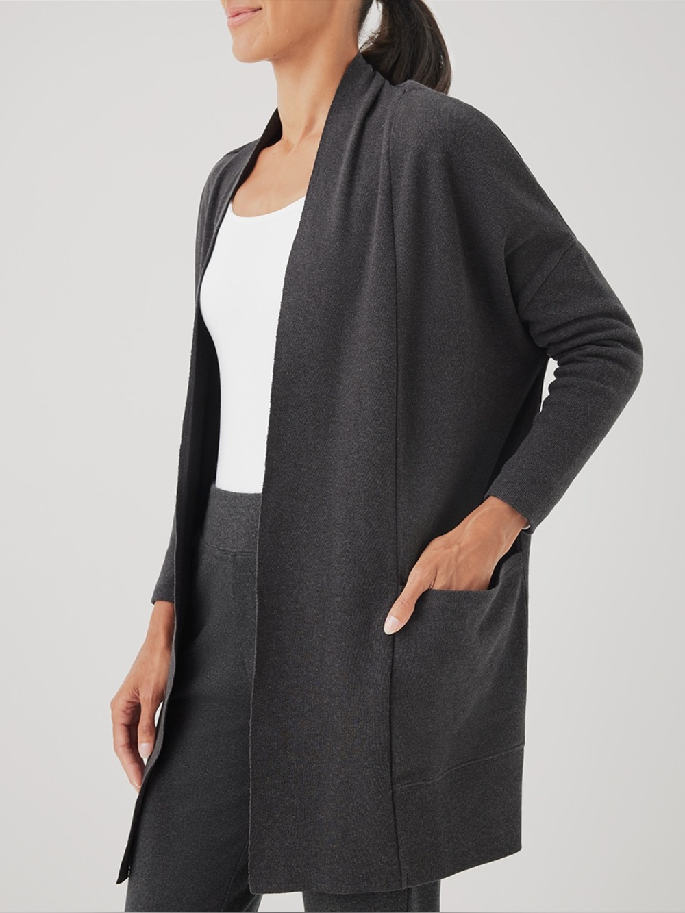 โผ๏ธNWOT: Pact Organic Grey Cardigan Sweater - XS/S - Picture 4 of 8